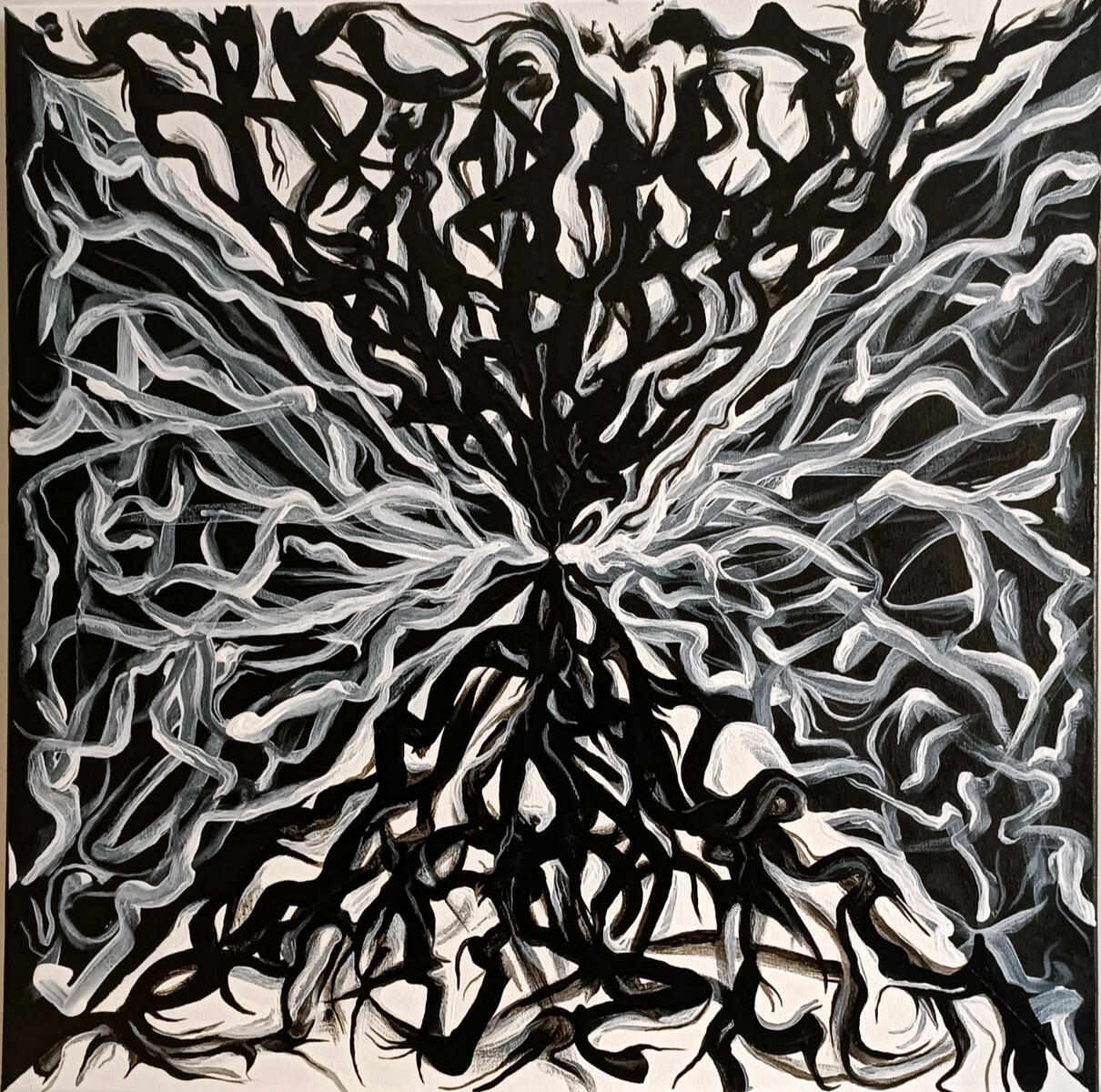 Dark Womb of Creation (acrylic painting on 60x60 cm canvas)