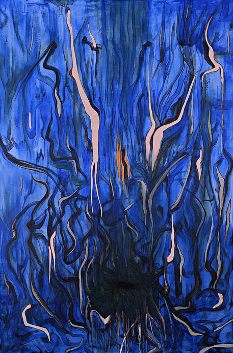Internal: Call of Premordial Waters (acrylic painting on 80x120 cm canvas)