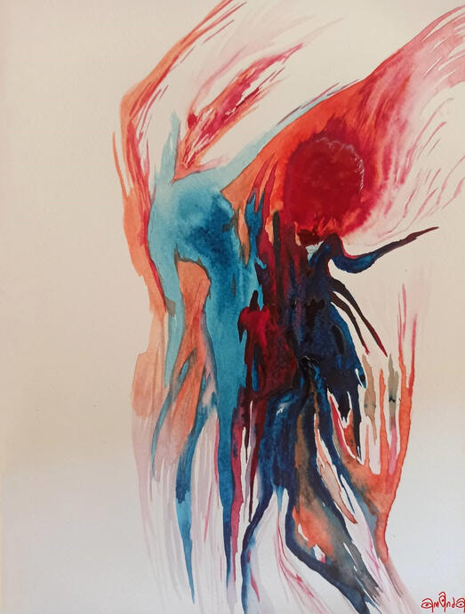 Dance of the blood moon (watercolor art from Rebirth)
