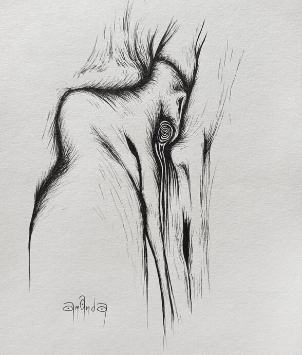 Unravelling (ink art from Rebirth)